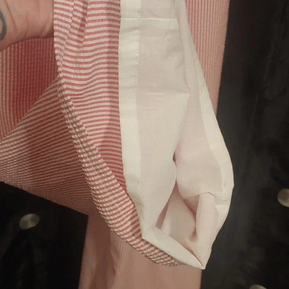 Sugar + Lips Jumpsuit size XL Red or Dark Pink and White Stripes - Picture 14 of 16